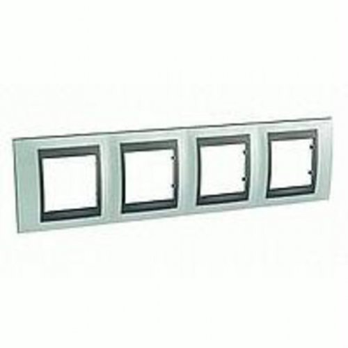  Рамка Unica Top Флюорит / Графит 4-постовая Schneider Electric MGU66.008.294