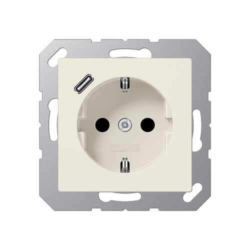  слоновая кость Розетка SCHUKO® с 1 USB-портом типа С Jung A серия A1520-18C