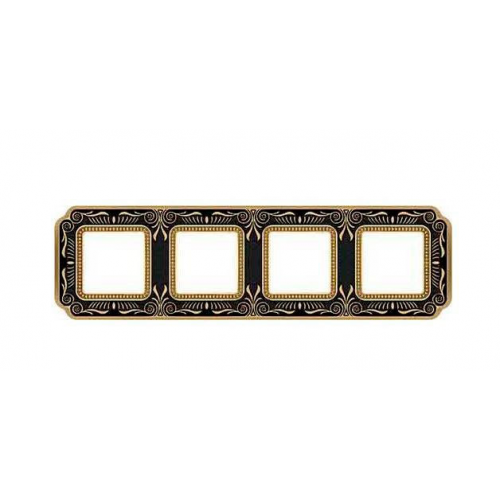  Рамка Smalto Italiano Firenze Jet black 4-постовая Fede FD01364NEEN