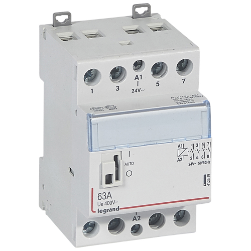  CX3 Контактор 24V 4НО 63А с руч.уп. Legrand 412519