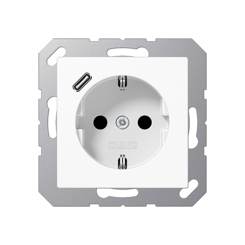  Белая Розетка SCHUKO® с 1 USB-портом типа С Jung A серия A1520-18CWW