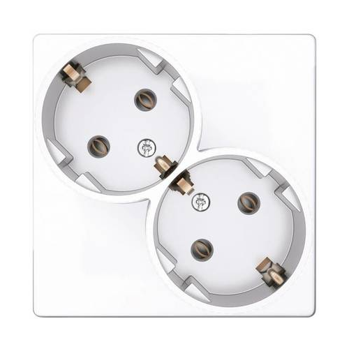  Розетка 2х2К+З Schuko без штор, бел Simon 24 2450459-030