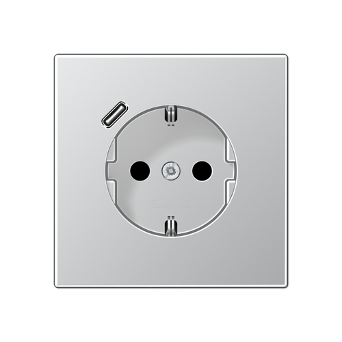  Алюминий Розетка SCHUKO® с USB-интерфейсом с 1 USB-портом типа A LS серия AL1520-18C-L