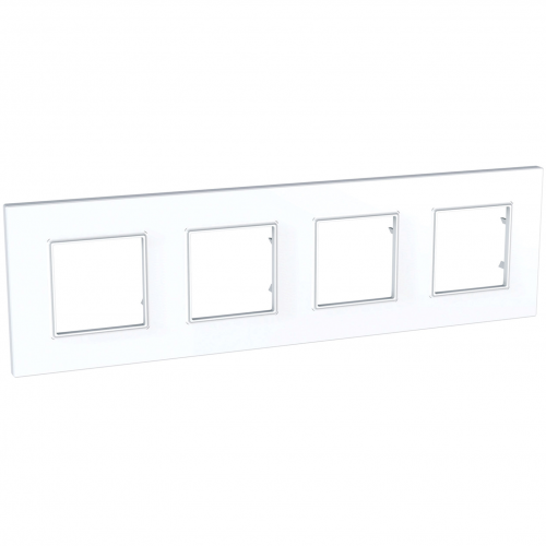  Рамка Unica Quadro Белый 4-постовая Schneider Electric MGU2.708.18