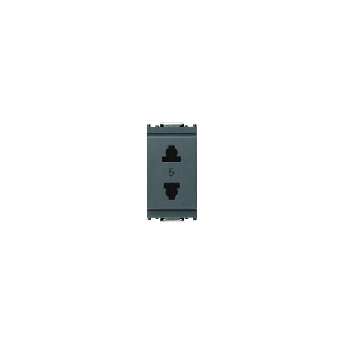  Розетка 2p 15a us + eu d4,8 серая Vimar Idea 16233