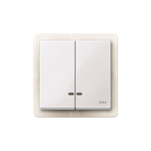  Две клавиши с окош.для свет.инд.IP 44 белый Merten MTN3424-0319