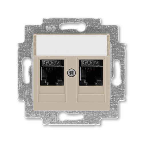 Розетка телефонная ABB Levit двойная 2хRJ45 категория 6 кофе макиато 5014H-A61018 18W 2CHH296118A6018