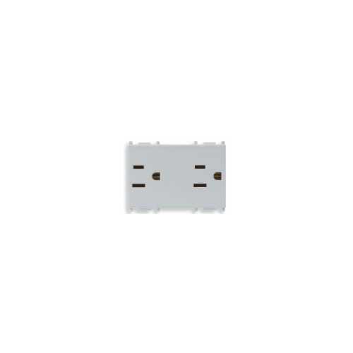  2розетки 2p+t 15a usa/saso, серебро Vimar Plana 14246.SL