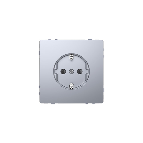  D-life розетка 16а, с з/к, без шт, нерж. сталь Merten MTN2301-6036