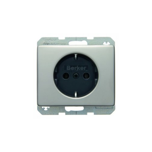  Штепсельная розетка SCHUKO цвет: нержавеющая сталь Arsys Berker 41140004
