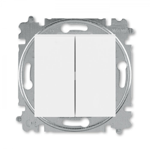 Выключатель двухклавишный ABB Levit белый / белый 3559H-A05445 03W 2CHH590545A6003