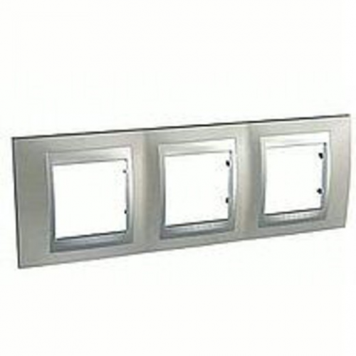  Рамка Unica Top Никель / Алюминий 3-постовая Schneider Electric MGU66.006.039