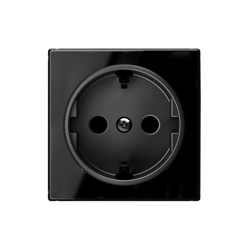  CN Накладка для розеток 2Р+Е SCHUKO Стекло чёрное , ABB 8588