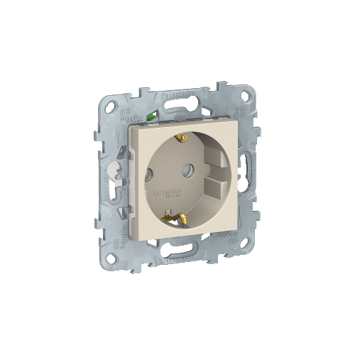  Розетка с зазем., со штор., с быстрозаж. клеммами, 16 А, 250 В Бежевый Schneider Electric NU505744