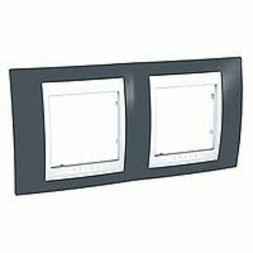  Рамка Unica Хамелеон серо-зеленый / Белый 2-постовая Schneider Electric MGU6.004.877