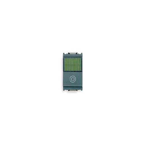  Кнопка 1p no 10a + зеленый диффузор серая Vimar Idea 16126.V