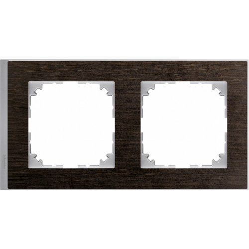  Рамка M-Pure Decor Венге / Алюминий 2-постовая Merten MTN4020-3671