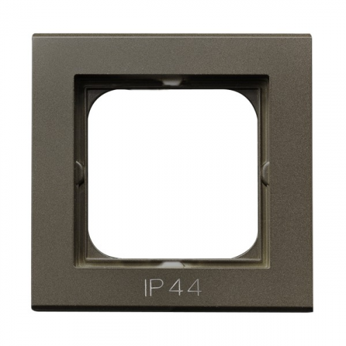  Рамка Ospel Sonata Шоколадный металлик 1-постовая для выключателя IP-44 RH-1R/40