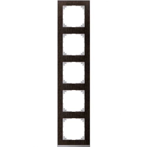  Рамка M-Pure Decor Венге / Алюминий 5-постовая Merten MTN4050-3671