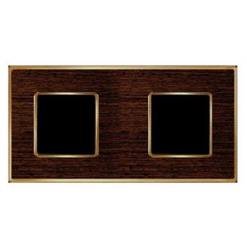  Рамка Vintage Wood Wenge / Bright gold 2-постовая Fede FD01312WOB