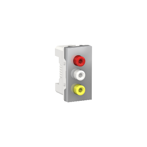  Розетка 3 RCA, 2 модуля, Алюминий Schneider Electric NU343130