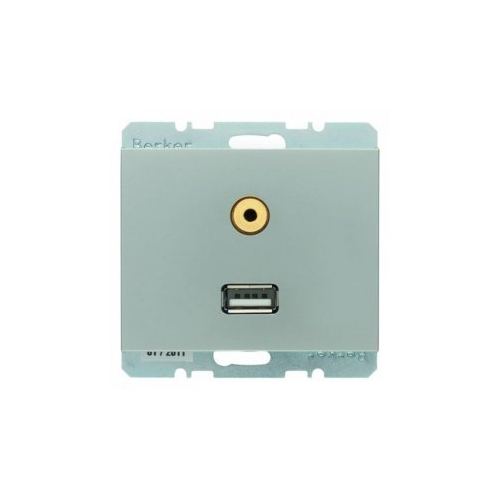  BMO USB/3.5mm AUDIO K.5 цвет: лакированный алюминий Berker 3315397004