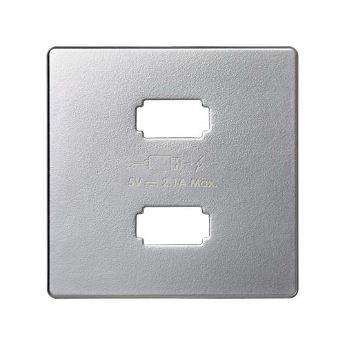  Накладка для зарядного устройства 2*USB, S82, S82N, алюминий Simon 8211096-033