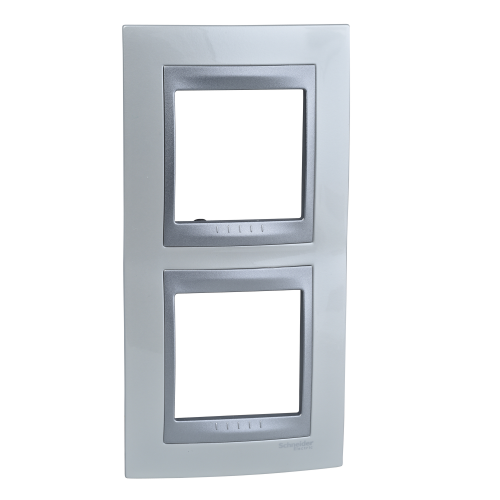  Рамка Unica Top Нордик / Алюминий 2-постовая вертикальная Schneider Electric MGU66.004V.092