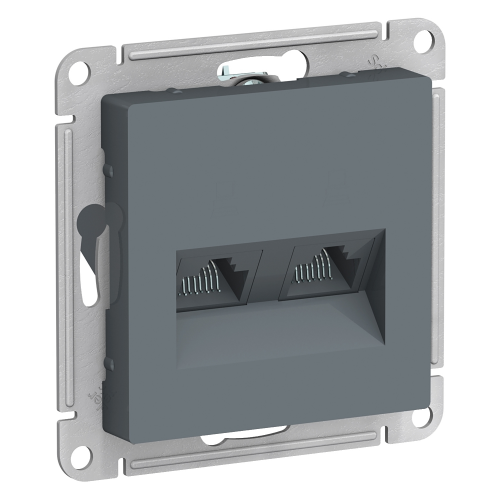  Atlasdesign Розетка двойная компьютерная RJ45+RJ45, кат.5E, механизм, Грифель Schneider Electric ATN000785