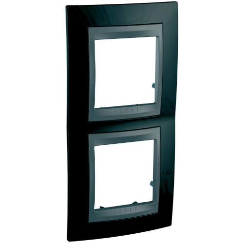  Рамка Unica Top Родий / Графит 2-постовая вертикальная Schneider Electric MGU66.004V.293