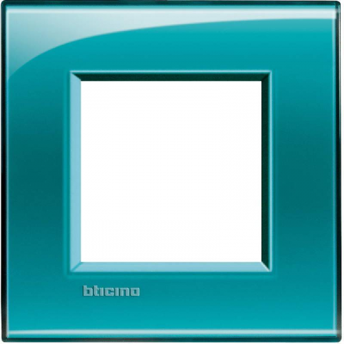  Рамка LivingLight Квадрат Зеленый 2-модульная Bticino LNA4802VD