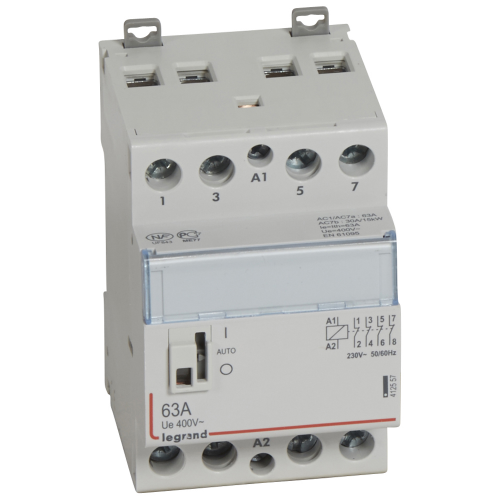  CX3 Контактор 230V 4НЗ 63А с руч.уп. Legrand 412557