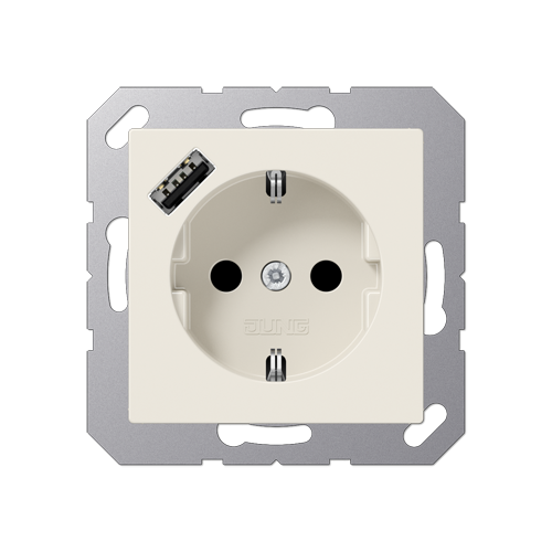  слоновая кость Розетка SCHUKO® с 1 USB-портом типа A Jung A серия A1520-18A