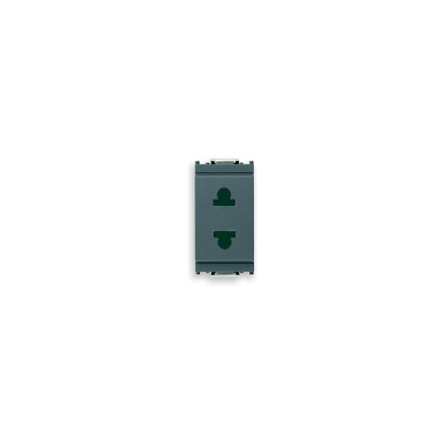  Розетка 2p 10a us + eu d4,8 серая Vimar Idea 16234