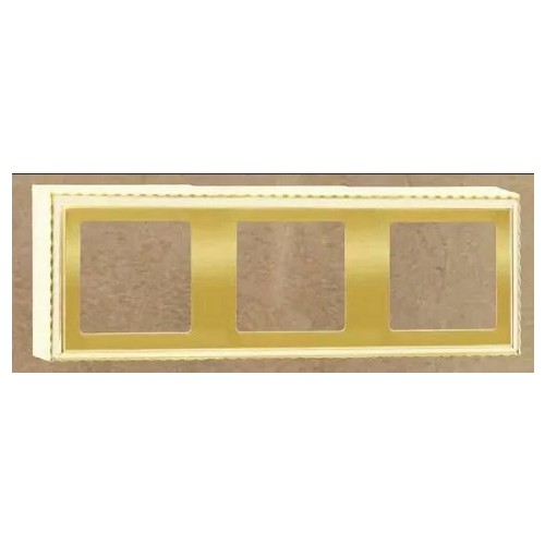  Рамка для накладного монтажа Roma GOLD WHITE PATINA 3-постовая Fede FD01503OP