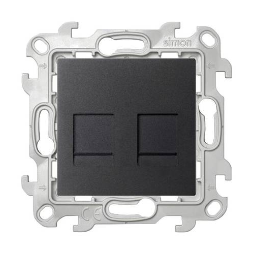  Розетка 2хRJ45 кат 5е UTP, графит Simon 24 2450593-038