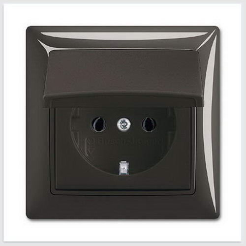  (20 EUCKD-95-50), Розетка SCHUKO 16А 250В, IP44, в сборе, серия Basic 55, цвет chateau-black, ABB 2018-0-1502