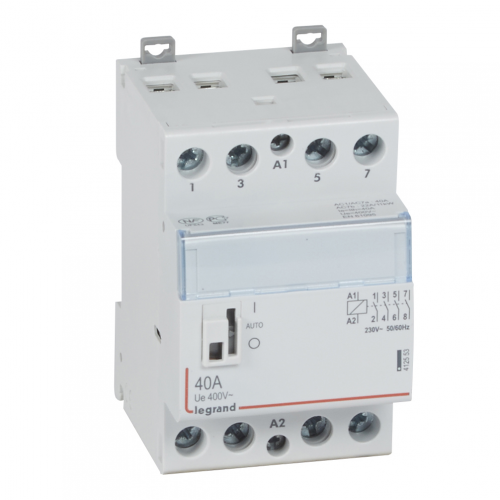  CX3 Контактор 230V 4НО 40А с руч.уп. Legrand 412553