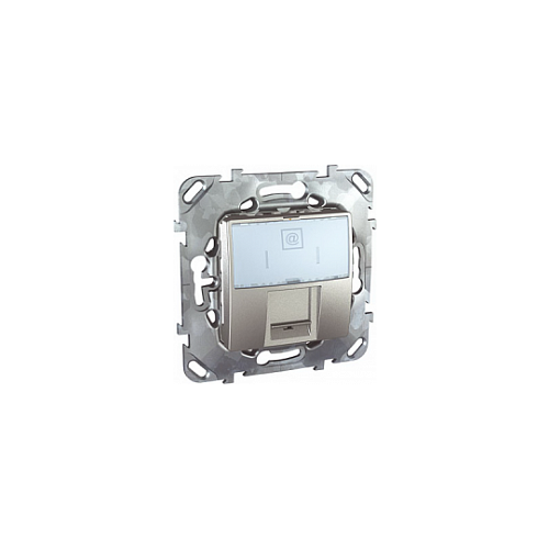  Компьютерная розетка 1хRJ45 кат. 6, с полем для надписи алюминий Schneider Electric MGU5.425.30ZD