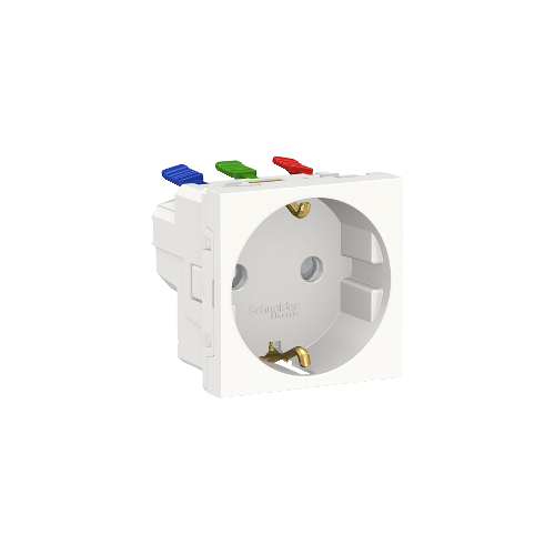  Розетка с зазем., со штор., с быстроз. клем., 16А 250В, 2мод Белый Schneider Electric NU305718
