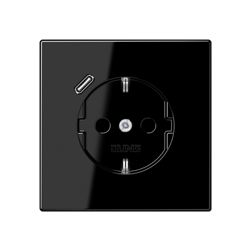  чёрный Розетка SCHUKO® с USB-интерфейсом с 1 USB-портом типа A LS серия LS1520-18CSW