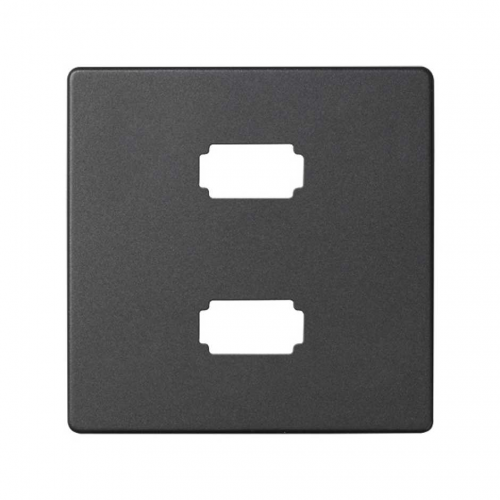  Накладка для коннектора 2*USB 2.0 типа А, "мама", S82, S82N, S82 Detail, графит Simon 8201090-038