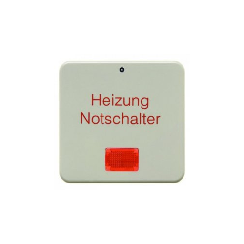  Клавиша с красной линзой и надписью "Heizung Notschalter" цвет: белый, с блеском Влагозащищенный скрытый монтаж IP44 Berker 1569