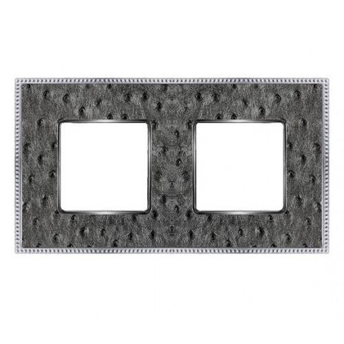  Рамка Belle Epoque Tapestry Alienasilver / bright chrome 2-постовая гор/верт. Fede FD01442SCB