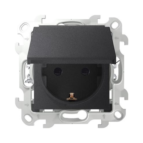  Розетка 2К+З IP44 Push&Go, графит Simon 24 2420448-038