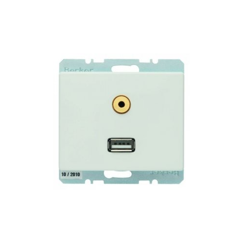  BMO USB/3.5mm AUDIO AS цвет: полярная белезна Berker 3315390069