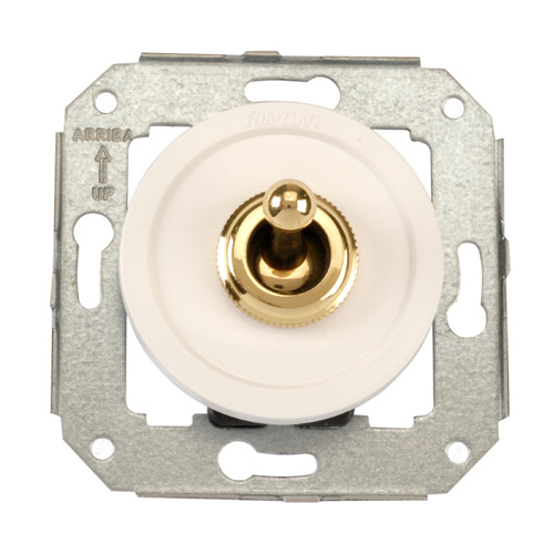  Кнопка (тумблерная)10A-250V, хром/белый Fontini 65312262