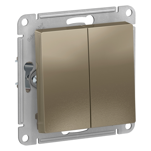  Atlasdesign 2-клавишный Выключатель, сх.5, 10АХ, механизм, Шампань Schneider Electric ATN000551