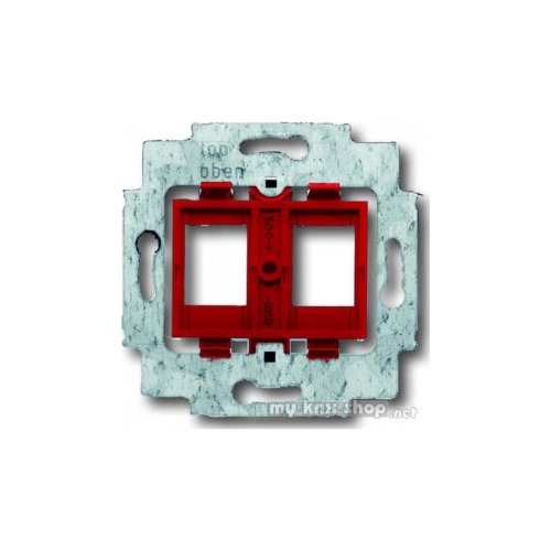  (1812-500), Суппорт для 2-х неэкранированных LWL разъёмов фирм AMP / tyco Electronics, BTR, KRONE, RADIALL, Setec, с красным цоколем, без распорок, ABB 1753-0-9972