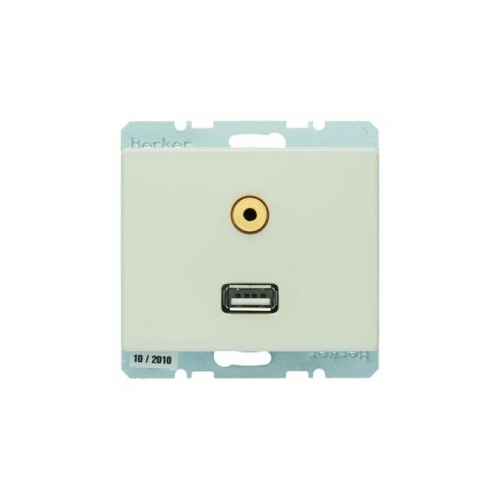  BMO USB/3.5mm AUDIO AS цвет: белый Berker 3315390002